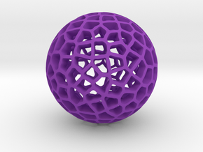 Vornoi Ball  in Purple Processed Versatile Plastic