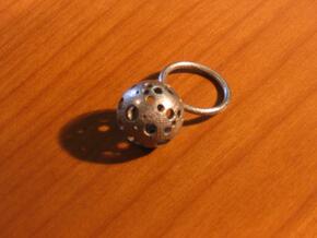 Large Moonball Ring in Polished Bronzed Silver Steel
