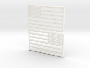 American Flag 3D Print STL V2 in White Processed Versatile Plastic