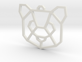 Geometric Panda Pendant in White Natural Versatile Plastic