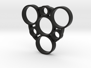 Fidget Spinner 3 in Black Natural Versatile Plastic