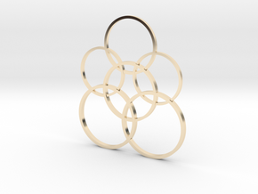 Stylish circulars pendant  in 14k Gold Plated Brass: 1:10