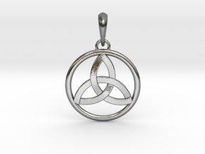 Pendant Amulet Triquetra Celtic Trinity Knot in Polished Silver (Interlocking Parts)