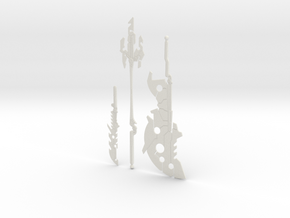 BotW Guardian++ Weapons Set in White Natural Versatile Plastic: 1:12