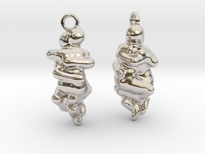 Two embracing figures in Rhodium Plated Brass