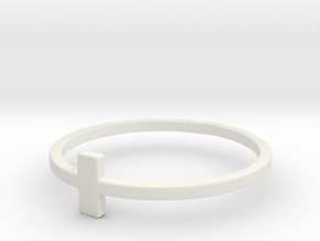 Plus Cross Sign Ring in White Natural Versatile Plastic: 6 / 51.5