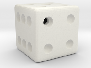 Weighted Dice (Favors a Roll of 4) in White Natural Versatile Plastic