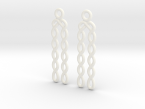 Celtic Weave Earrings - WE030 in White Processed Versatile Plastic