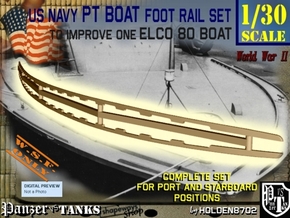 1-30 Elco 80 Foot Rail For PT Boat in White Natural Versatile Plastic