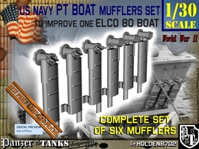 1-30 PT Boat Mufflers Set in Tan Fine Detail Plastic