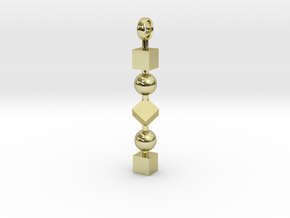 Totem of Cubes&Spheres (Still) in 18k Gold Plated Brass