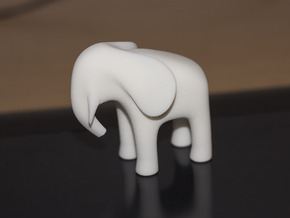 Elephant in White Natural Versatile Plastic