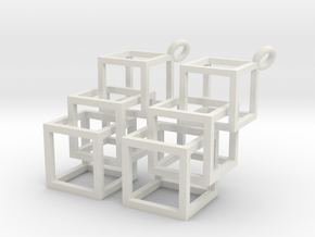 3 Cube in White Natural Versatile Plastic