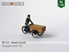 Bread tricycle (N 1:160) in Tan Fine Detail Plastic