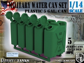 1-14 Military Water Can 5 Units in Green Processed Versatile Plastic