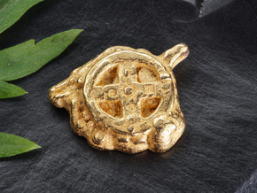 Antikythera Mechanism Amulet in Polished Gold Steel