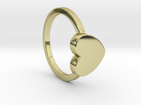 Heart Ring Size 5 in 18k Gold Plated Brass
