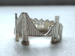SanFrancisco Skyline - Cityscape Ring in Polished Silver: 9 / 59