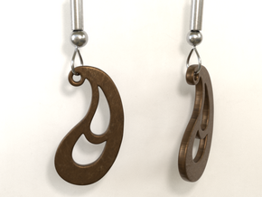 Curved Droplet Earring Set in Polished Bronze Steel