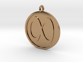 Infinity Pendant in Polished Brass