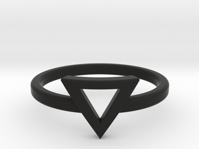 Small Offset Triangle Midi Ring in Black Natural Versatile Plastic