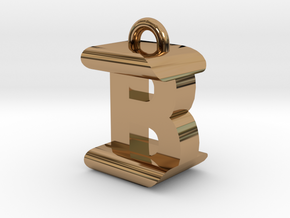 3D-Initial-BI in Polished Brass