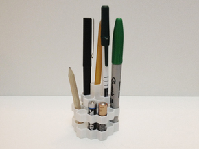 Hex Pen Holder 2 - Plastic in White Natural Versatile Plastic