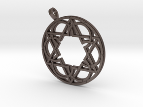 Circlestar Pendant in Polished Bronzed Silver Steel
