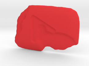 Melted Play Button in Red Processed Versatile Plastic
