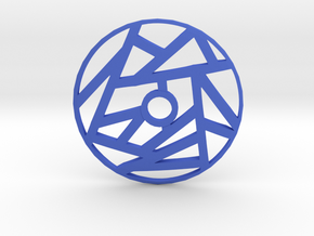Drop Spindle Whorl--Linear in Blue Processed Versatile Plastic