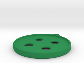 Button Earrings in Green Processed Versatile Plastic