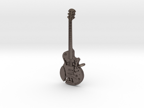 Steampunk Guitar pendant in Polished Bronzed Silver Steel