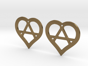 The Wild Hearts (precious metal earrings) in Polished Bronze