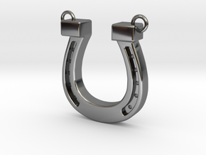 horseshoe in Fine Detail Polished Silver: Medium