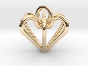 Elegant Heart Pendant  in 14k Gold Plated Brass