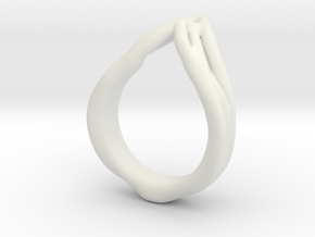 Raindrop Ring in White Natural Versatile Plastic