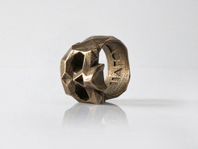 HAROW-SKULL-RING / Size - M in Polished Bronze Steel