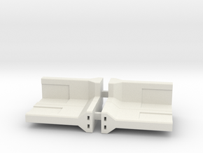 Concrete Retaining Wall - 90° Corner (pair) in White Natural Versatile Plastic