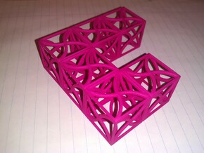 Twirl cubed puzzle part #1 in Pink Processed Versatile Plastic