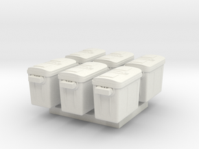 1/87 Scale Freezer Containers x6 in White Natural Versatile Plastic