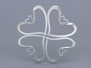 Hearts knot in Polished Bronzed Silver Steel
