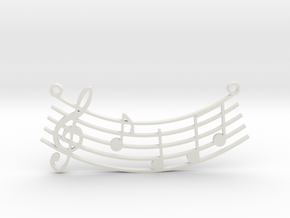Music Pendant in White Natural Versatile Plastic