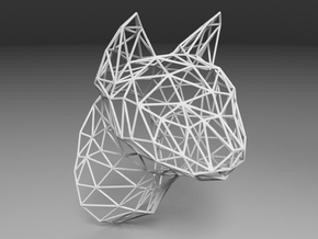 Wireframe Cat head in White Natural Versatile Plastic