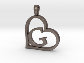 Alpha Heart 'G' Series 1 in Polished Bronzed Silver Steel