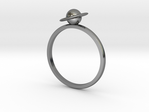 Planet Saturn Ring  in Fine Detail Polished Silver