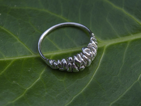 Reaction Diffusion Ring "Brainring" (size 60) in Polished Silver