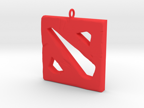 DOTA 2 Polygonal Logo Pendant Keychain Necklace in Red Processed Versatile Plastic