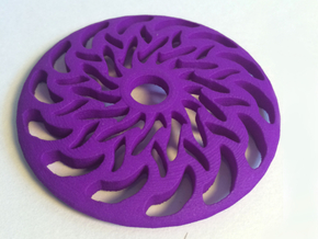 Drop Spindle Whorl--Braided in Purple Processed Versatile Plastic