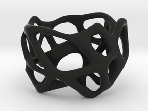 Voronoi Ring Size US 8.0 in Black Natural Versatile Plastic