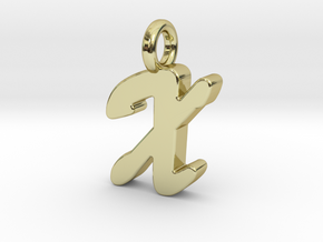 X - Pendant 2mm thk. in 18k Gold Plated Brass